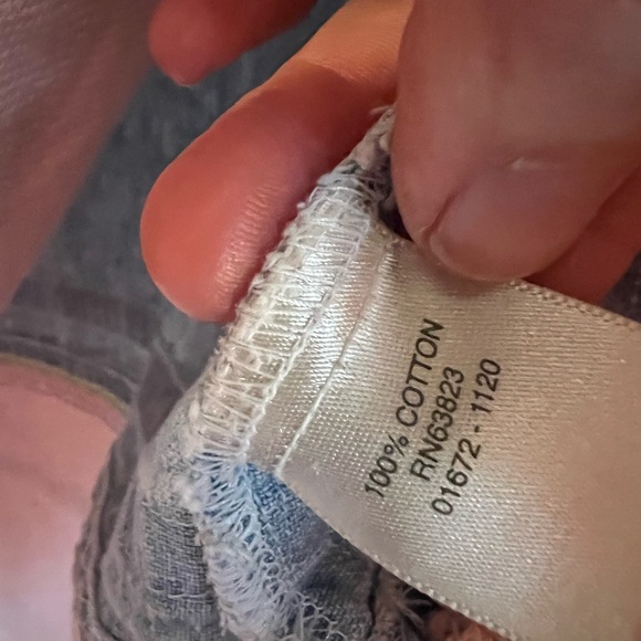 Christopher & Banks Denim Skirt with Pink and Green Stripes - Picture 5 of 7